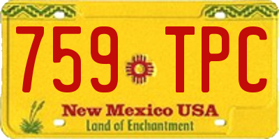 NM license plate 759TPC