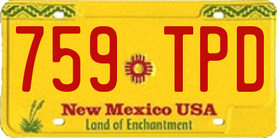 NM license plate 759TPD