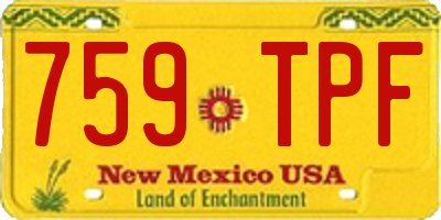 NM license plate 759TPF