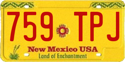 NM license plate 759TPJ