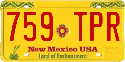NM license plate 759TPR