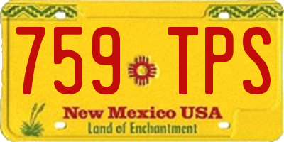 NM license plate 759TPS