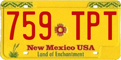 NM license plate 759TPT