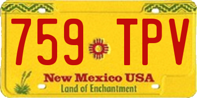 NM license plate 759TPV