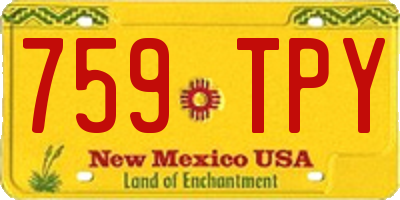 NM license plate 759TPY
