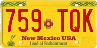 NM license plate 759TQK