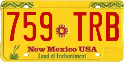 NM license plate 759TRB