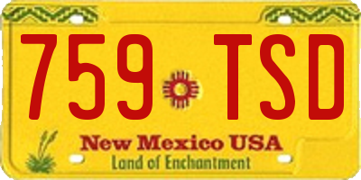 NM license plate 759TSD