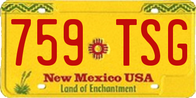 NM license plate 759TSG