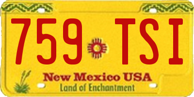 NM license plate 759TSI