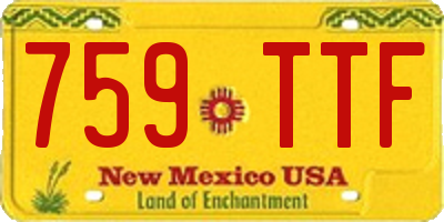 NM license plate 759TTF