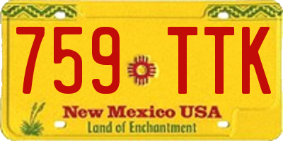 NM license plate 759TTK