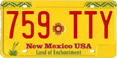 NM license plate 759TTY