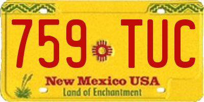 NM license plate 759TUC