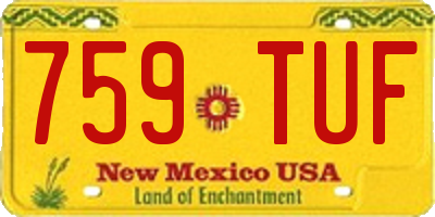 NM license plate 759TUF