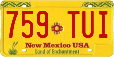NM license plate 759TUI