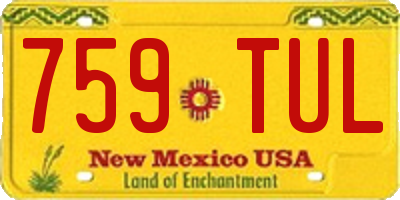 NM license plate 759TUL