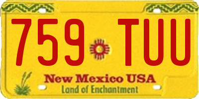 NM license plate 759TUU