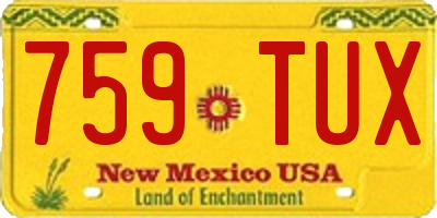 NM license plate 759TUX