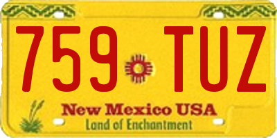 NM license plate 759TUZ