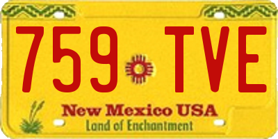 NM license plate 759TVE