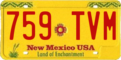 NM license plate 759TVM