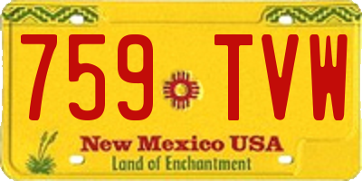 NM license plate 759TVW