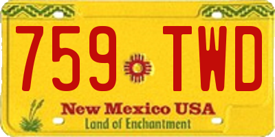 NM license plate 759TWD