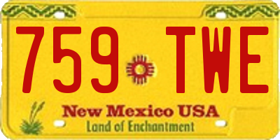 NM license plate 759TWE