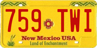 NM license plate 759TWI