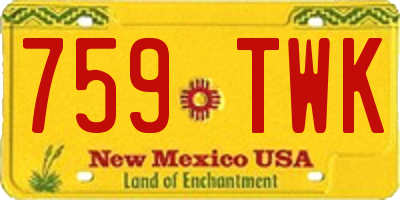 NM license plate 759TWK