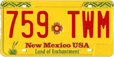 NM license plate 759TWM