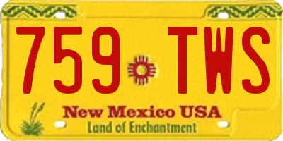 NM license plate 759TWS