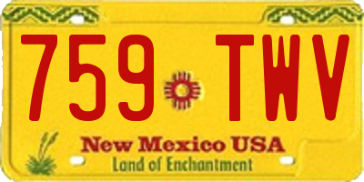 NM license plate 759TWV