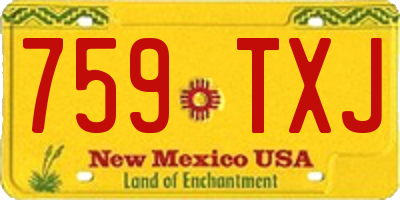 NM license plate 759TXJ
