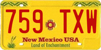 NM license plate 759TXW