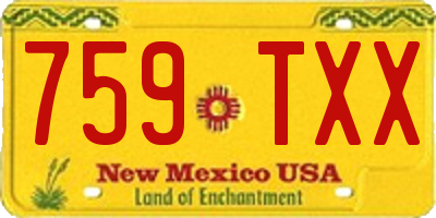 NM license plate 759TXX