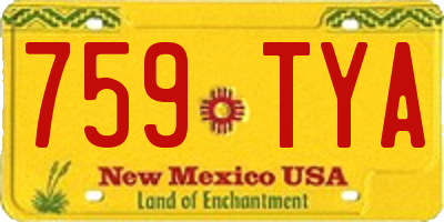 NM license plate 759TYA