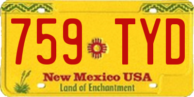 NM license plate 759TYD