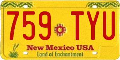 NM license plate 759TYU