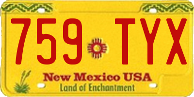 NM license plate 759TYX