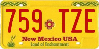 NM license plate 759TZE