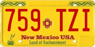 NM license plate 759TZI
