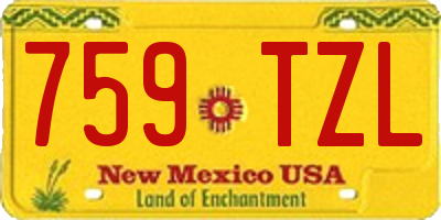 NM license plate 759TZL