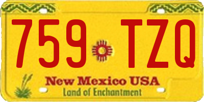 NM license plate 759TZQ