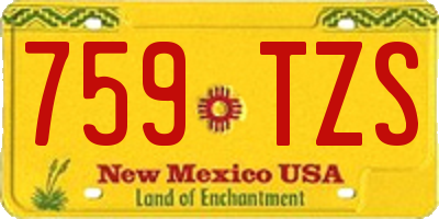 NM license plate 759TZS