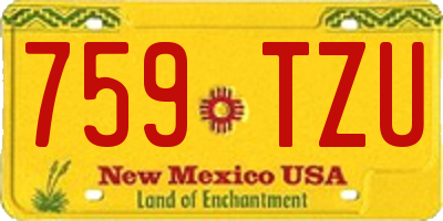 NM license plate 759TZU