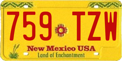 NM license plate 759TZW