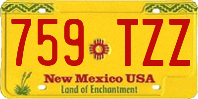 NM license plate 759TZZ