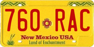 NM license plate 760RAC